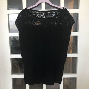 Black lace yoke sweater